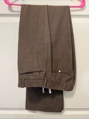 Calvin Klein Brown Dress Pants - Tailored Flat-Front Style